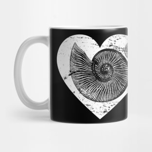 Fossilized Ammonite Heart Love Shell Archaeology Teacher Gift Mug